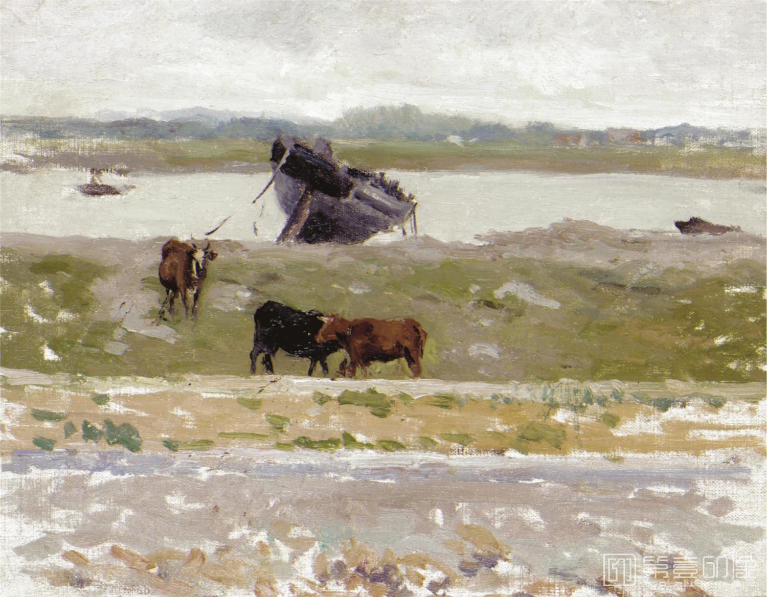 油画-VACHESPRESDUNEBRAQUE,ETAPLES